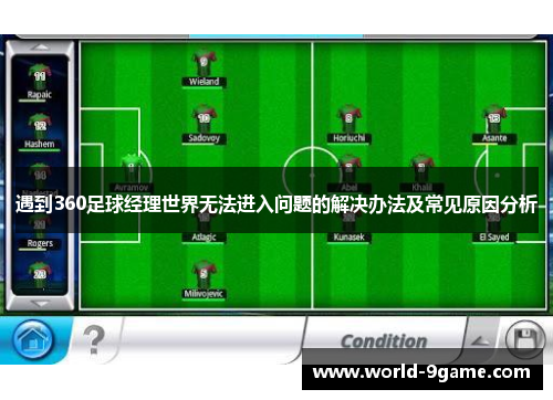 遇到360足球经理世界无法进入问题的解决办法及常见原因分析 遇到360足球经理世界无法进入问题的解决办法及常见原因分析