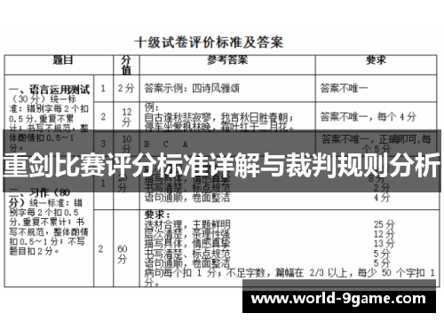 重剑比赛评分标准详解与裁判规则分析 重剑比赛评分标准详解与裁判规则分析